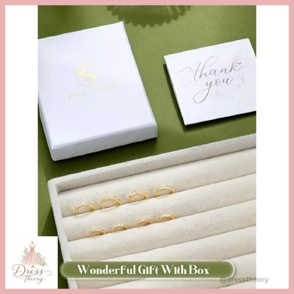 14K Gold Plated Dainty Hoop Earrings Set - 4 Pairs Hypoallergenic - Picture 6 of 8